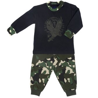 legerpyjama camouflage adelaar jongens frogs and dogs winterpyjama groen maat 92, maat 98, maat 104, maat 110, maat 116, maat 1