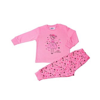 Fuchsia, roze meisjespyjama prinses, winter, zomer, mijn ukkie, dirksland, roze pyjama