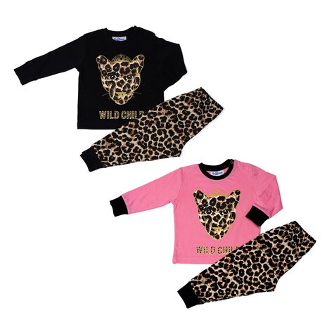 Meisjes Pyjama Wild Child Zwart Roze