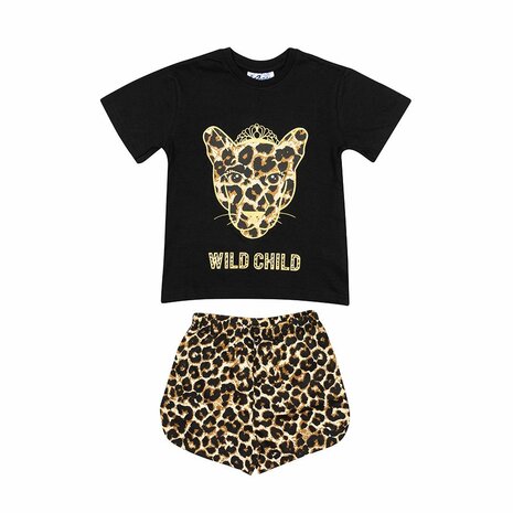 Meisjes Shortama Wild Child Panterprint Productfoto 